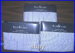 Ralph Lauren King Flat Sheets-blue Stripe-staffordshire Porcelain-men's Room