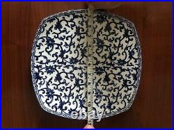 Ralph Lauren MANDARIN SQUARE Blue And White Porcelain Serving Bowl 12 inch