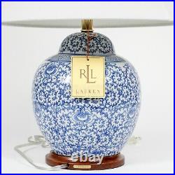 Ralph Lauren Mandarin Blue White Chinoiserie Floral Ginger Jar Table Lamp New