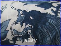 Ralph Lauren Nanking Fabric 10 Yrds Dragons Chinoiserie Blue White Porcelain