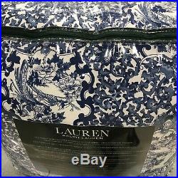 Ralph Lauren Porcelain Tamarind Blue White F/Queen Comforter Shams Set 3 New