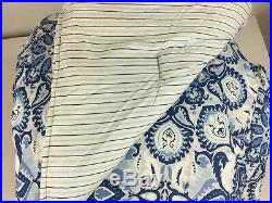 Ralph Lauren Queen Set Shams Porcelain Blue Comforter Bedskirt Stripe READ New