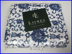Ralph Lauren ROSETTE Porcelain Blue Floral Fitted Sheet Queen (Irregular)