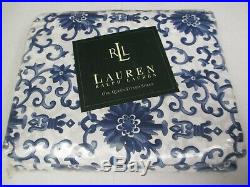 Ralph Lauren ROSETTE Porcelain Blue Floral Fitted Sheet Queen (Irregular)