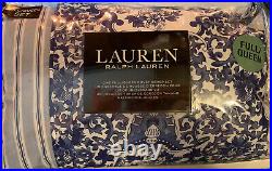 Ralph Lauren Tamarind Porcelain Bird Blue White Queen 3 Pc Set Duvet Cover Shams