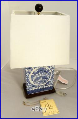 Ralph Lauren Zen Koi Fish Porcelain Ceramic Blue & White Traditional Table Lamp