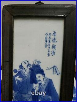 Rare Set of 4 Chinese Porcelain Blue&White Plaque (The Eight Immortals)