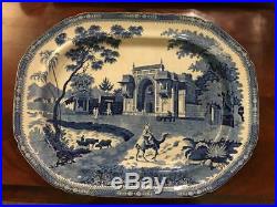 Rogers Blue White Staffordshire Transferware 21 Camel Platter Oriental c. 1820