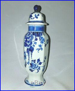 Royal Delft De Porceleyne Fles Blue White Temple Jar Lid Marked Numbered Signed