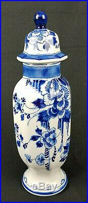 Royal Delft De Porceleyne Fles Blue White Temple Jar Lid Marked Numbered Signed