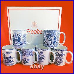 SPODE MUGS 6 IN BOXED SET Blue Room Collection 8oz NEW NEVER USED made England