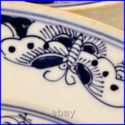 Set Of 4 Ming Dynasty Type Chinese Blue White Porcelain Plates PRISTINE