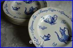 Spode Copeland and Garrett Tea Blue White Plate Set of 6 RARE