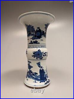 Stunning Chinese Kangxi-Style Blue and White Underglazed Porcelain Vase