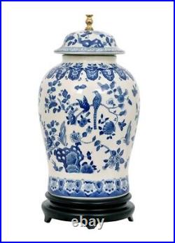 Table Lamp Porcelain Blue White Temple Jar Lamp 35 High 18 Wide Hand Painted