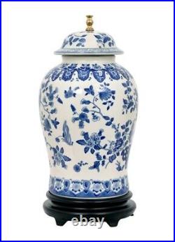 Table Lamp Porcelain Blue White Temple Jar Lamp 35 High 18 Wide Hand Painted
