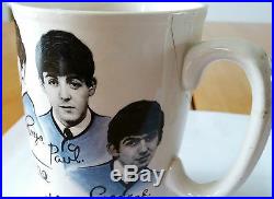 The Beatles 4x 4 Porcelain Cups Blue & White from England 1964 Vintage RARE