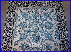 Turkish Blue & White 40x24 (100cmx60cm) Iznik Pattern Ceramic Tile Panel Mural
