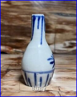 Two Blue and White Miniature Porcelain Vases. Beautiful Cobalt. 20th c. China