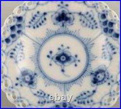 Two Royal Copenhagen Blue Fluted Full lace butter pads in porcelain