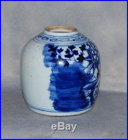 Unusual Antique Chinese Blue White Porcelain Ginger Jar Flowers Landscape Dragon
