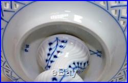 VTG 1930s Meissen Blue & White Blue Onion Open Work Pierced Porcelain Compote