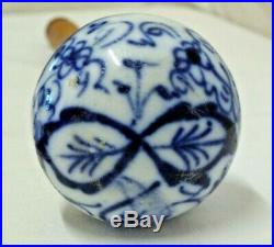 Vintage 1920's Meissen Blue & White Onion Porcelain Rolling Pin & Kitchen Items