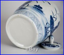 Vintage Chinese Blue & White Porcelain Ginger Jar Vase Hummingbird Design 12.5