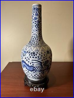 Vintage Chinese Blue&White Porcelain Vase