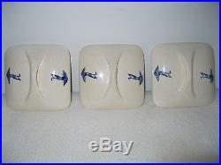Vintage German ERNA Blue and Off White Ceramic Six Canister Set