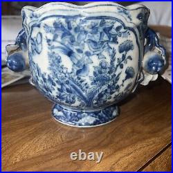 Vintage JUWC UW United Wilson 1897 Asian Porcelain Blue & White Vase Planter