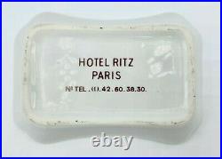 Vintage Ritz Paris Hotel White Porcelain Jewelry Trinket Dish withBlue Crown Seal